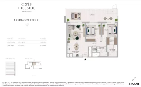Floor plan, 2 Beds, 1,576 sq ft