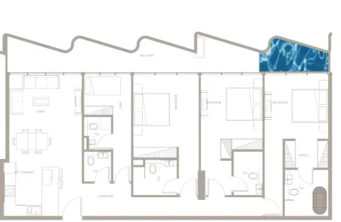 Floor plan, 3 Beds, 1,839 sq ft