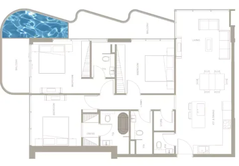 Floor plan, 3 Beds, 1,627 sq ft