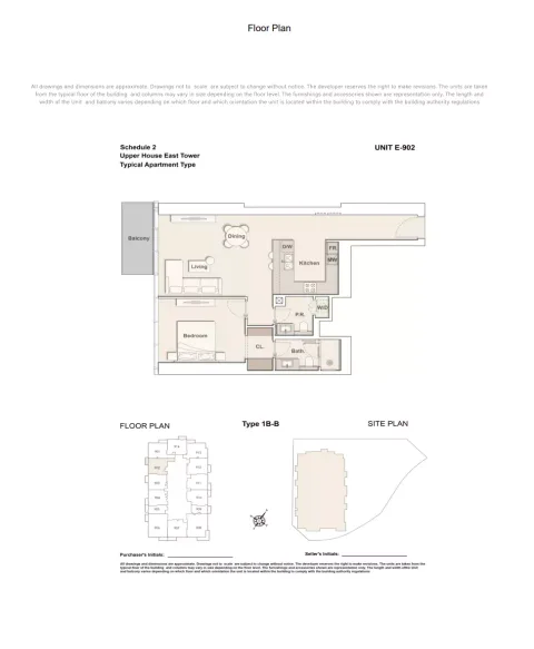 Floor plan, 1 Bed, 902 sq ft