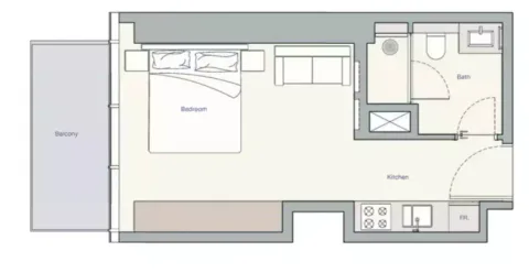 Floor plan, Studio, 461 sq ft