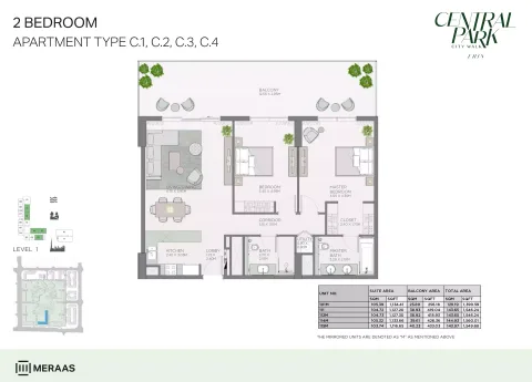 Floor plan, 2 Beds, 1,560 sq ft