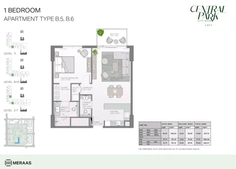 Floor plan, 1 Bed, 836 sq ft