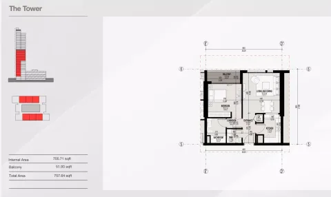 Floor plan, 1 Bed, 757 sq ft