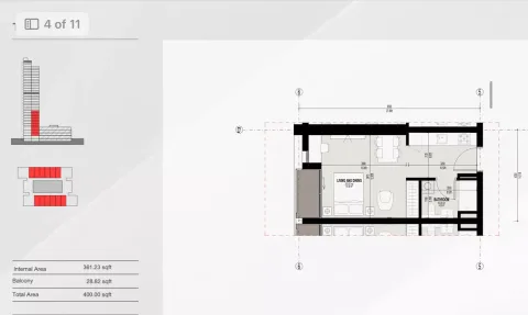 Floor plan, Studio, 440 sq ft