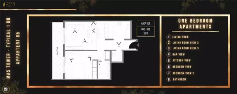 Floor plan, 1 Bed, 930 sq ft