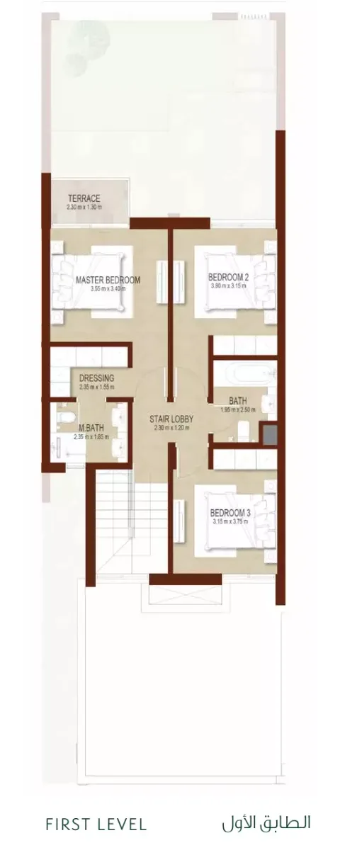Floor plan, 3 Beds, 1,951 sq ft