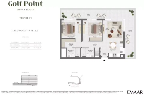 Floor plan, 2 Beds, 1,405 sq ft