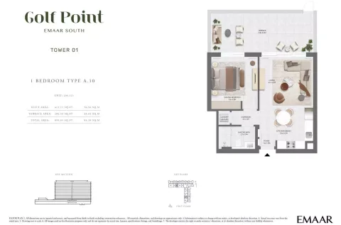 Floor plan, 1 Bed, 899 sq ft