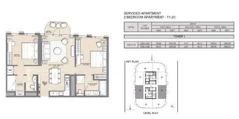 Floor plan, 2 Beds, 1,082 sq ft