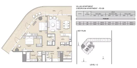 Floor plan, 2 Beds, 1,906 sq ft