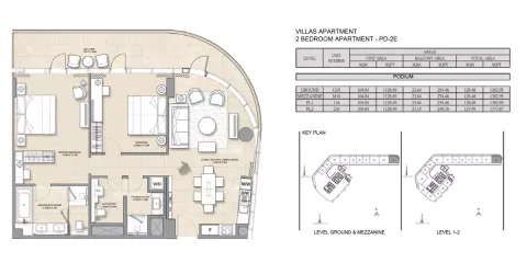 Floor plan, 2 Beds, 1,382 sq ft