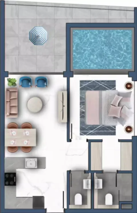 Floor plan, 1 Bed, 0 sq ft