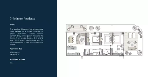 Floor plan, 3 Beds, 2,592 sq ft