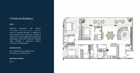 Floor plan, 3 Beds, 1,722 sq ft