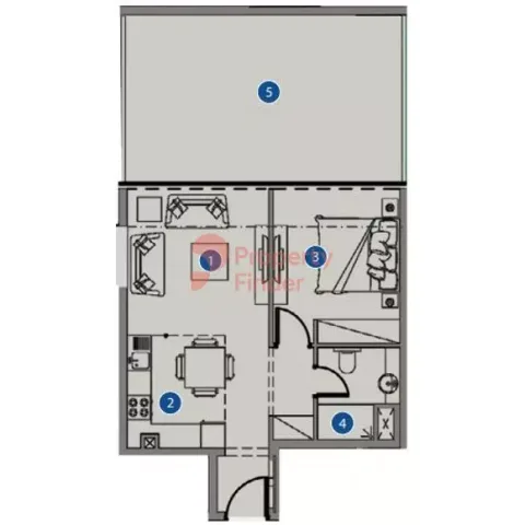 Floor plan, 1 Bed, 0 sq ft