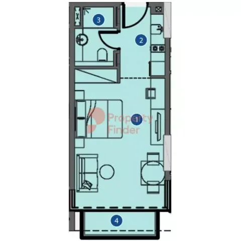 Floor plan, Studio, 0 sq ft
