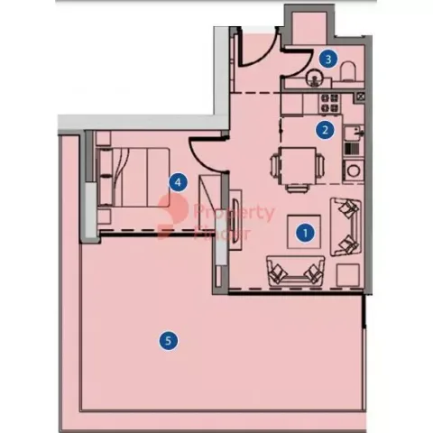 Floor plan, 1 Bed, 0 sq ft