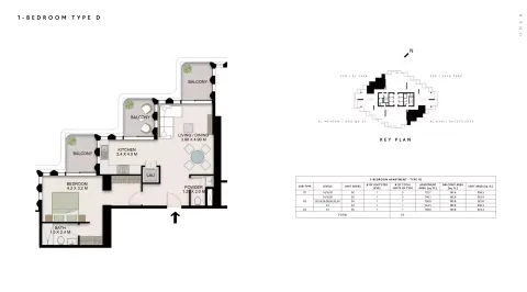 Floor plan, 1 Bed, 924 sq ft