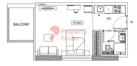 Floor plan, Studio, 0 sq ft