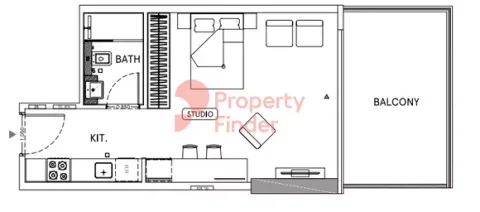 Floor plan, Studio, 0 sq ft