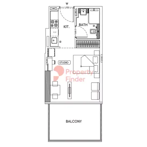 Floor plan, Studio, 378 sq ft
