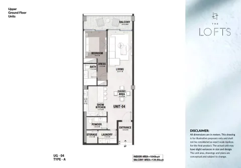Floor plan, 1 Bed, 1,049 sq ft