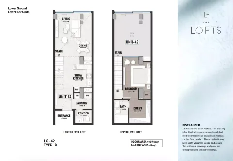 Floor plan, 1 Bed, 1,074 sq ft