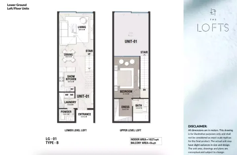 Floor plan, 1 Bed, 1,027 sq ft