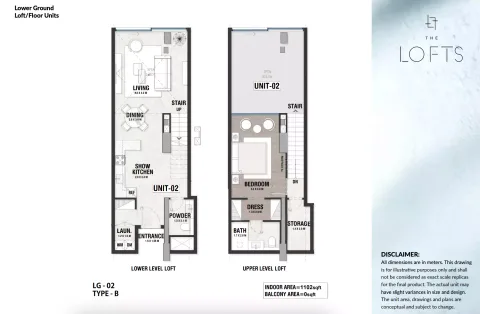 Floor plan, 1 Bed, 1,102 sq ft