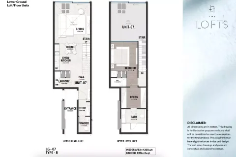 Floor plan, 1 Bed, 1,208 sq ft