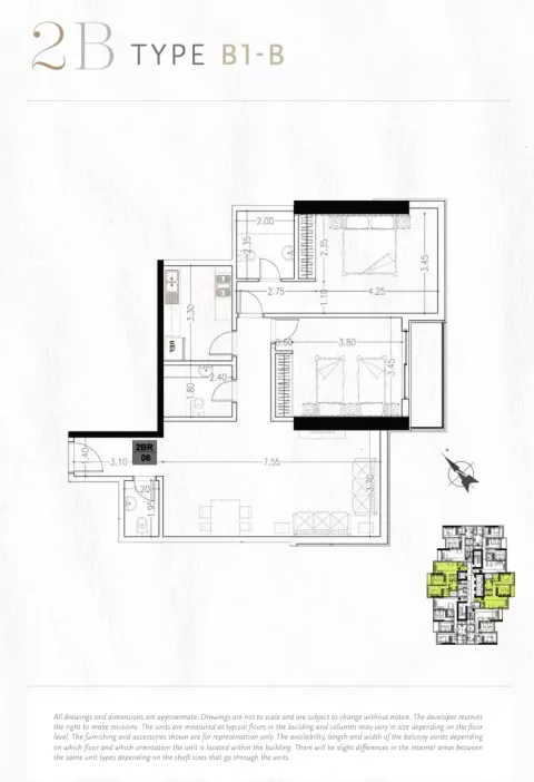 Floor plan, 2 Beds, 0 sq ft