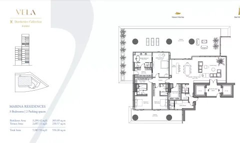 Floor plan, 3 Beds, 5,987 sq ft