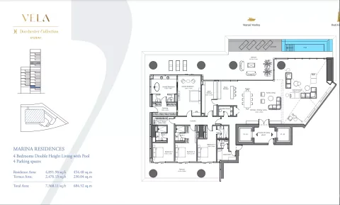 Floor plan, 4 Beds, 7,368 sq ft