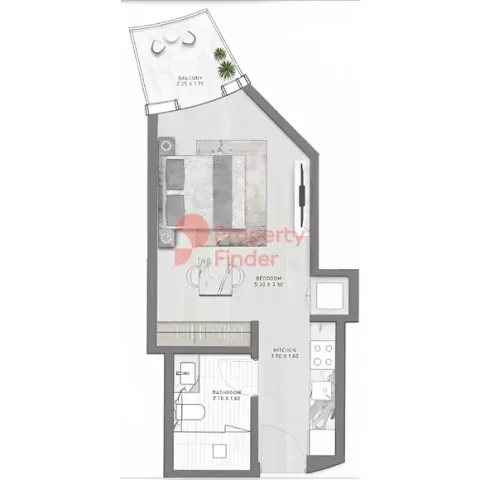 Floor plan, Studio, 0 sq ft