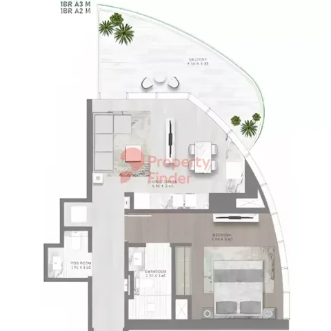 Floor plan, 1 Bed, 0 sq ft