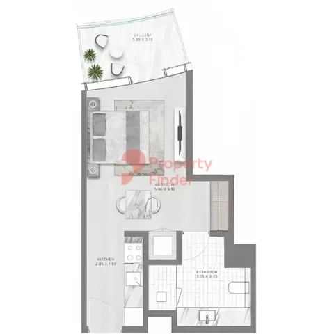 Floor plan, Studio, 0 sq ft