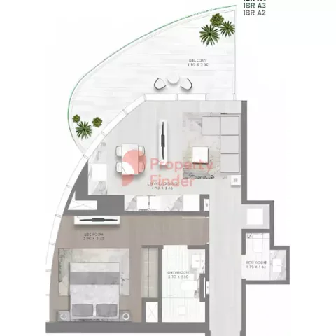 Floor plan, 1 Bed, 0 sq ft