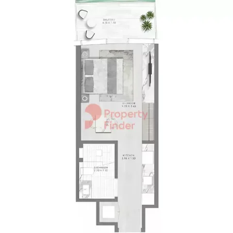 Floor plan, Studio, 0 sq ft