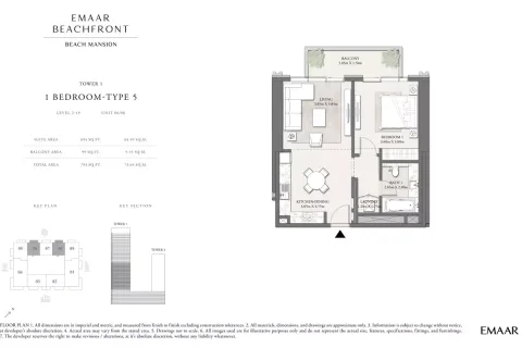 Floor plan, 1 Bed, 793 sq ft