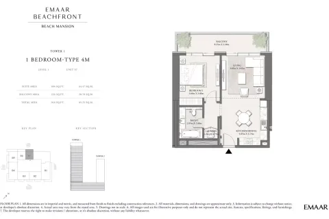 Floor plan, 1 Bed, 918 sq ft