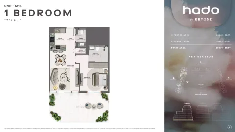 Floor plan, 1 Bed, 996 sq ft