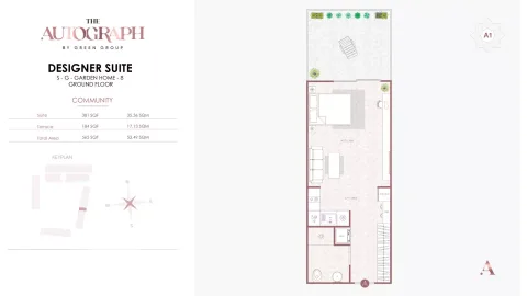 Floor plan, 1 Bed, 565 sq ft