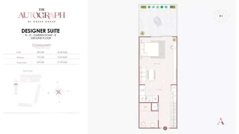 Floor plan, 1 Bed, 553 sq ft