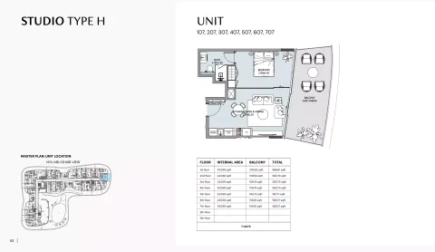 Floor plan, Studio, 580 sq ft