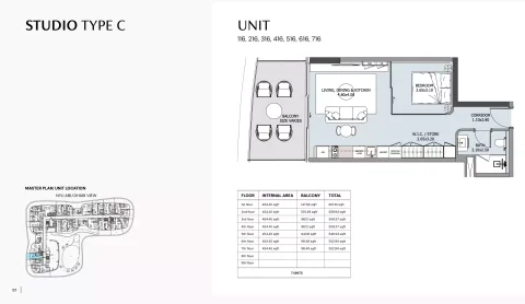 Floor plan, Studio, 548 sq ft