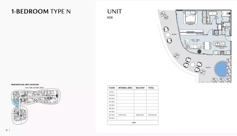 Floor plan, 1 Bed, 1,353 sq ft