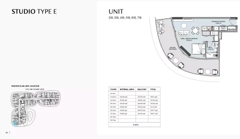 Floor plan, Studio, 709 sq ft