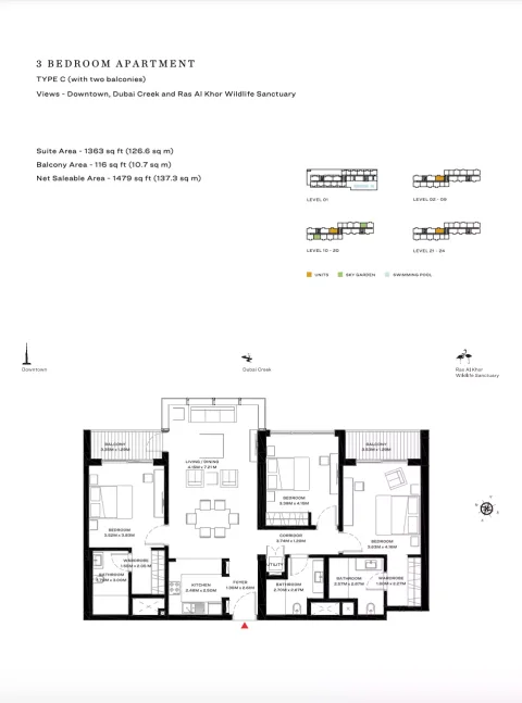 Floor plan, 3 Beds, 1,479 sq ft