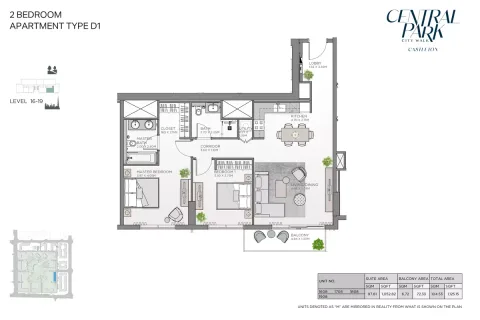 Floor plan, 2 Beds, 1,125 sq ft